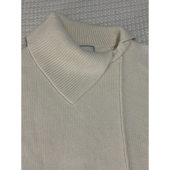 WE-AR4 The Asymmetrical Turtleneck Women’s Medium Beige Wool Sweater - Picture 13 of 17